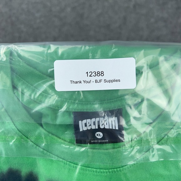 Ice Cream BBC Billionaire Boys Club Shirt Mens XL Green Tie Dye Lets Have Some - Picture 15 of 15